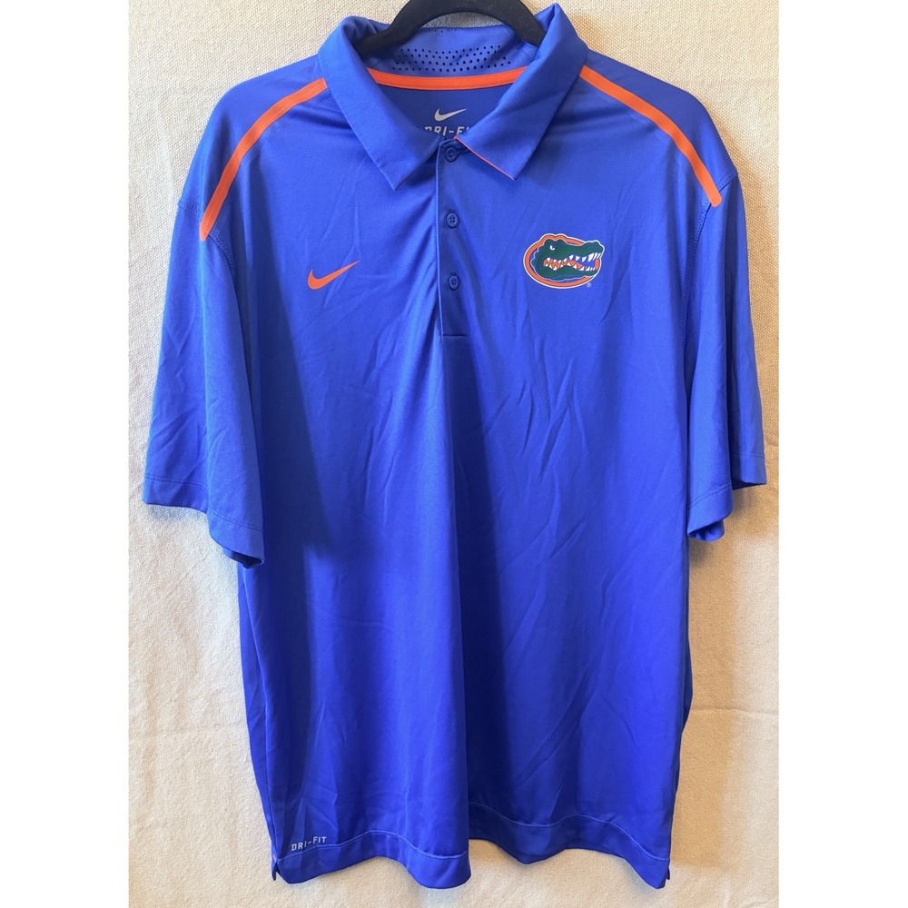UNIVERSITY OF FLORIDA GATORS UF GOLF POLO SHIRT NIKE SS Mens XL Blue NCAA